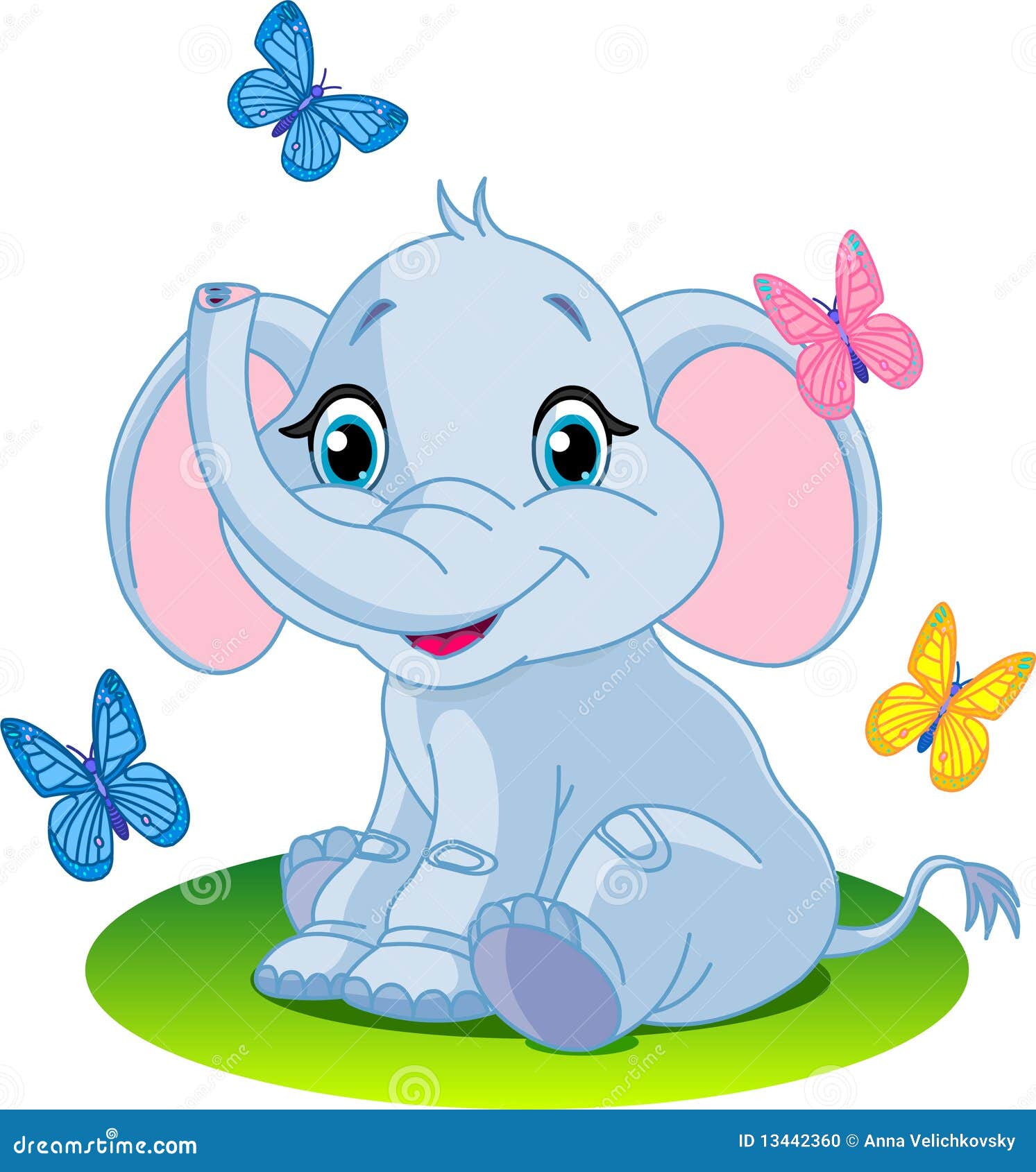 Baby elephant stock vector. Illustration of cartoon, characters - 13442360