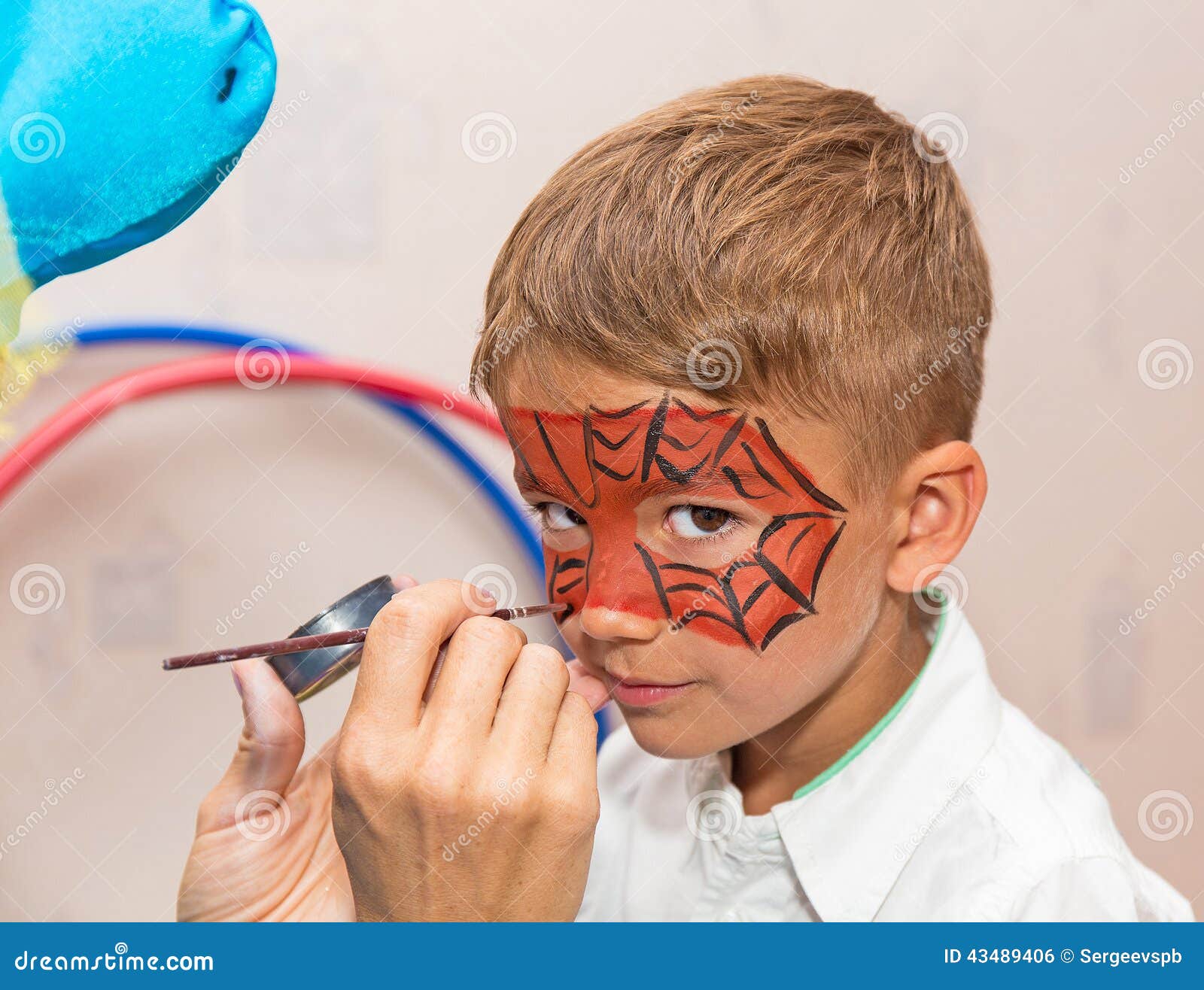 Baby face paint stock photo. Image of lifestyle, male 43489406