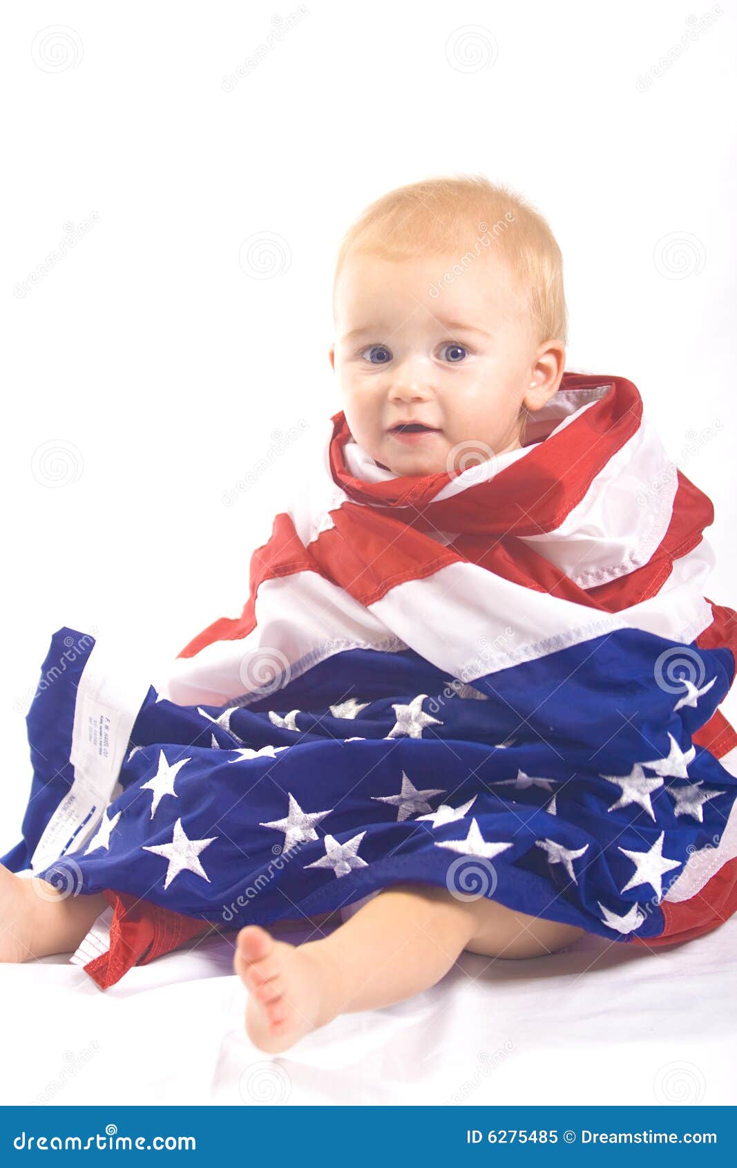 Baby and flag of USA stock image. Image of portrait, baby 6275485