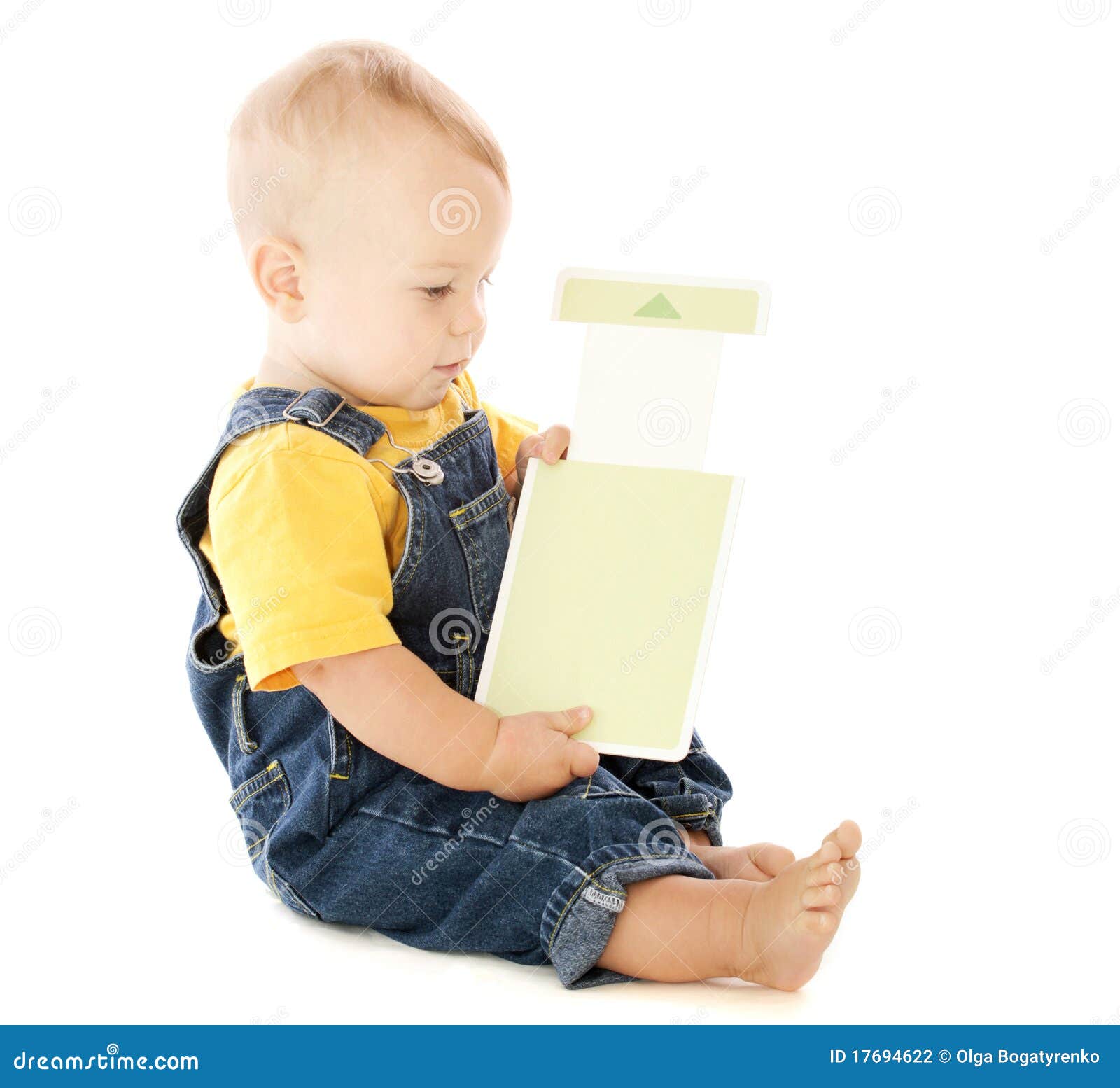 Baby with Flash Card stock photo. Image of flashcard 17694622