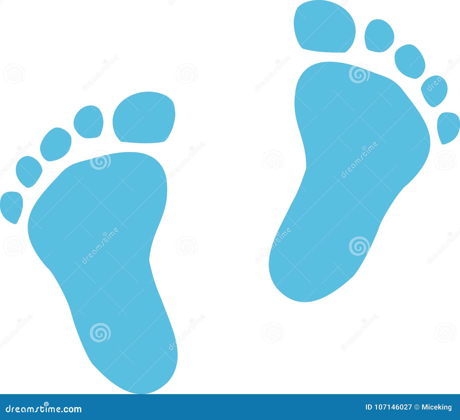Baby Footprint For Baby Boys Stock Vector - Illustration ...