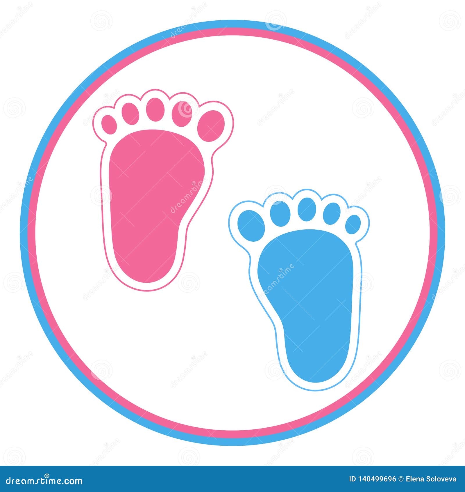 pink and blue baby footprints