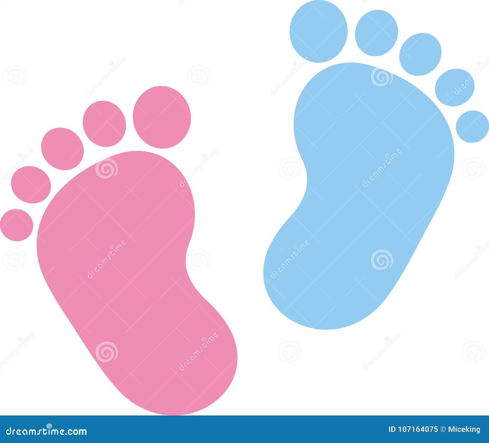 baby footprint pink and blue