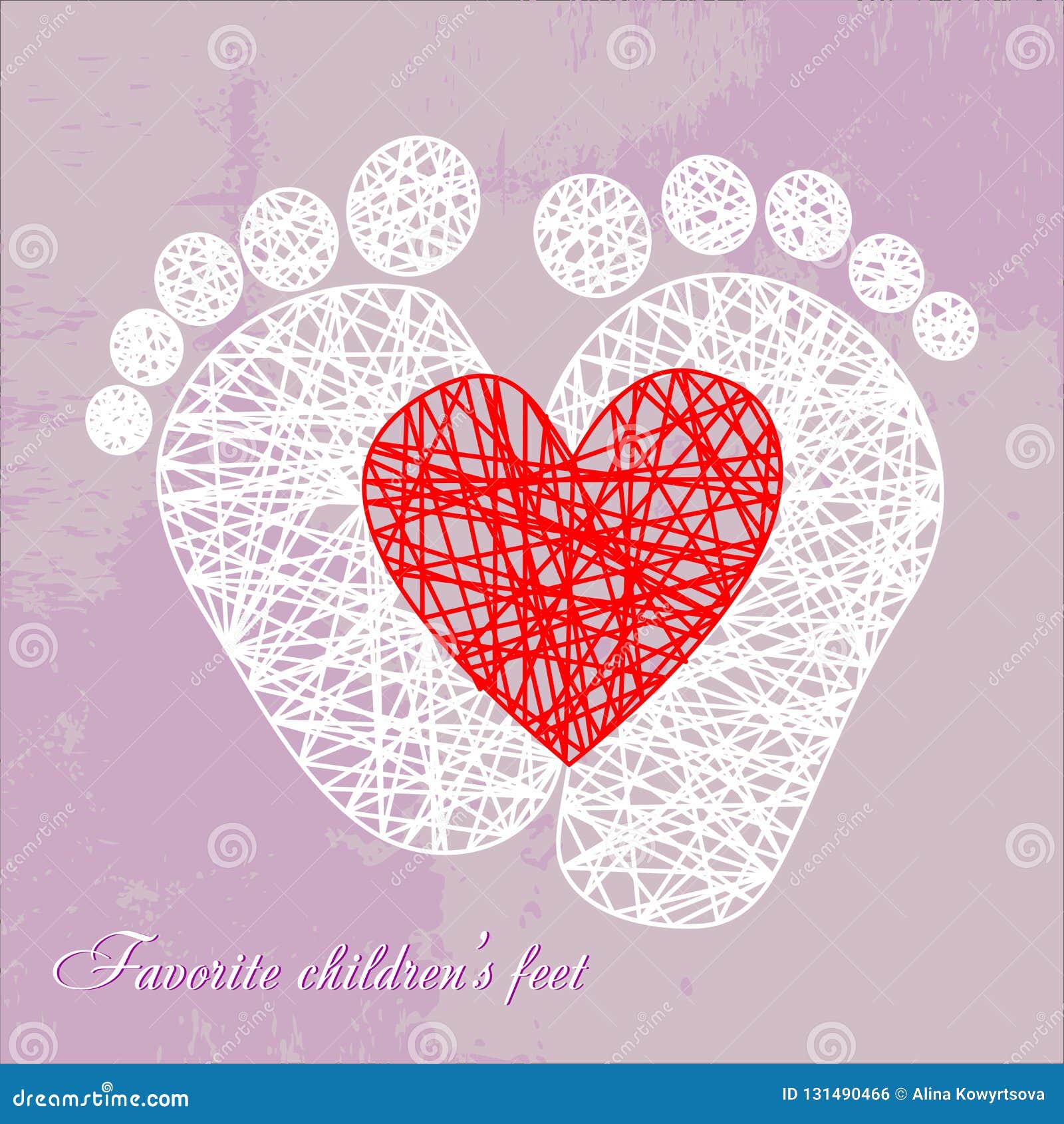 Download It`s A Girl,baby Feet Within Pink Heart, Vector ...