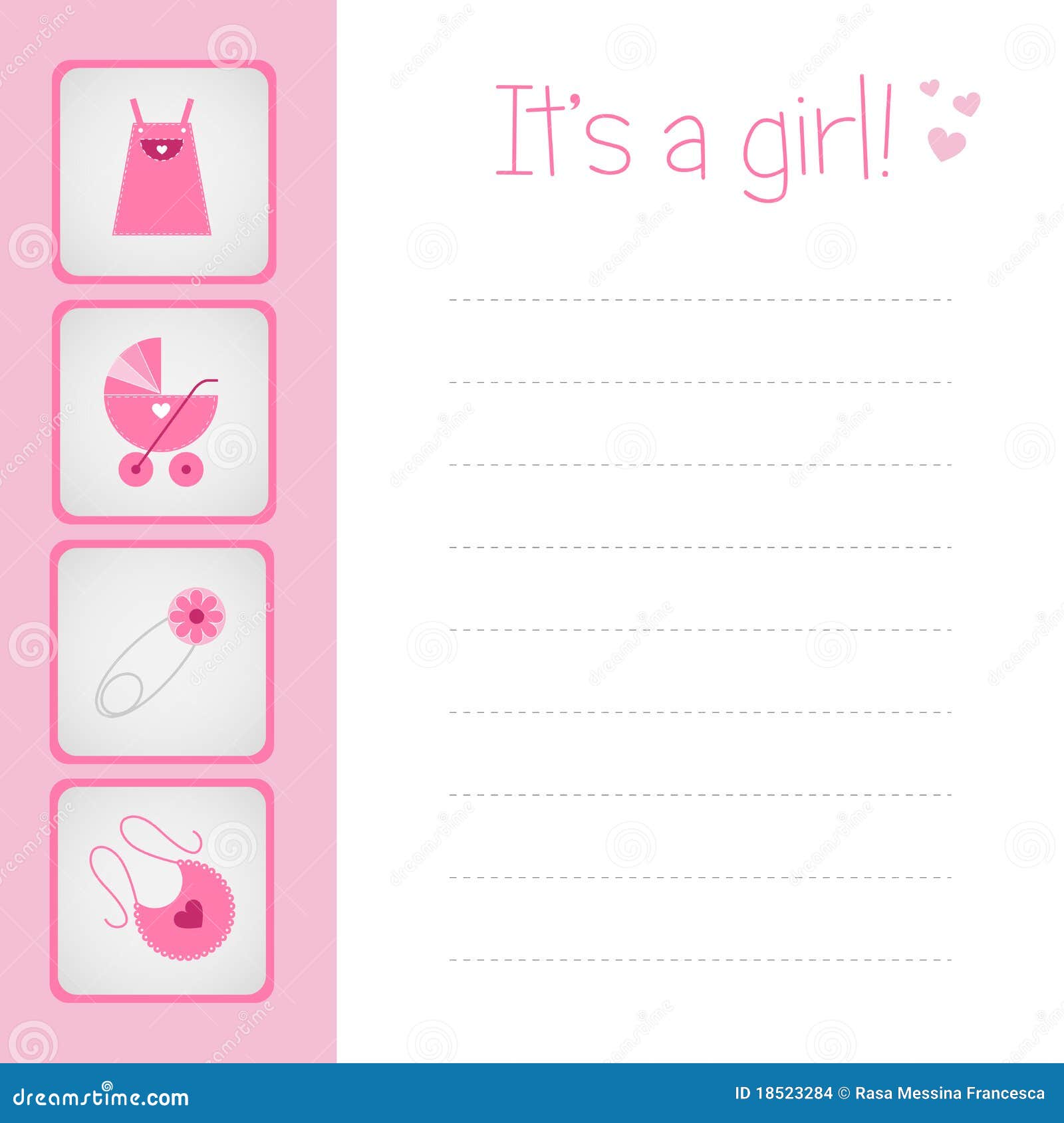 baby girl arrival card