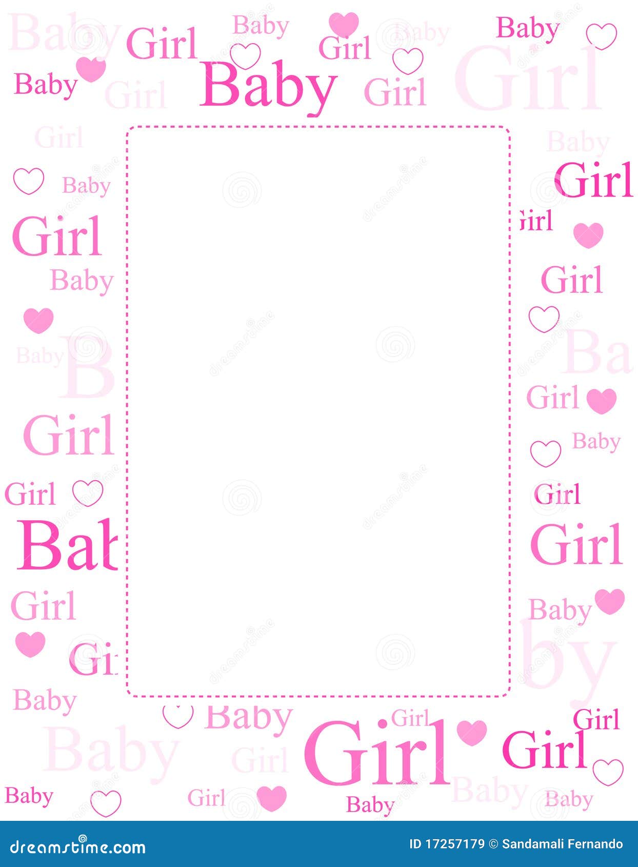 Baby Girl Arrival Card Background Stock Vector Image 17257179