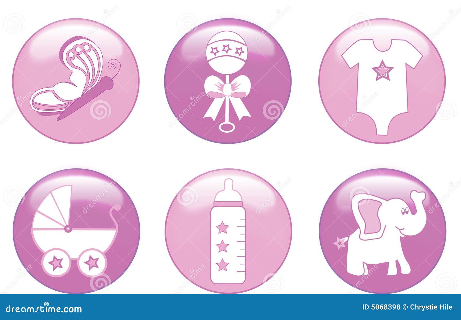 Baby Girl Buttons stock vector. Illustration of butterfly 5068398