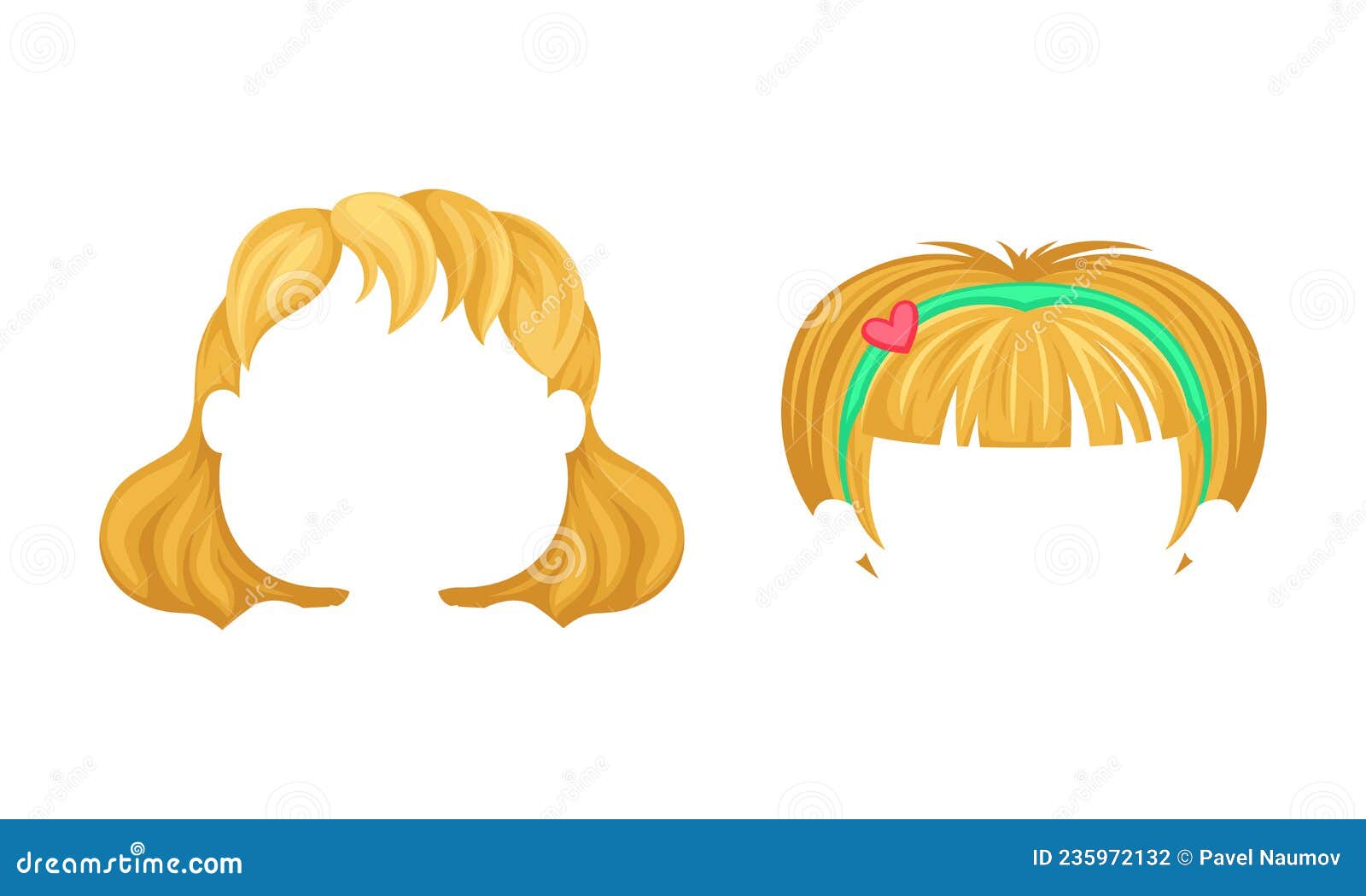 Premium Vector | Cartoon female fashion hairstyle for short, long and curly  hair. woman head with haircuts, ponytail and bun. flat girl hairstyles  vector set