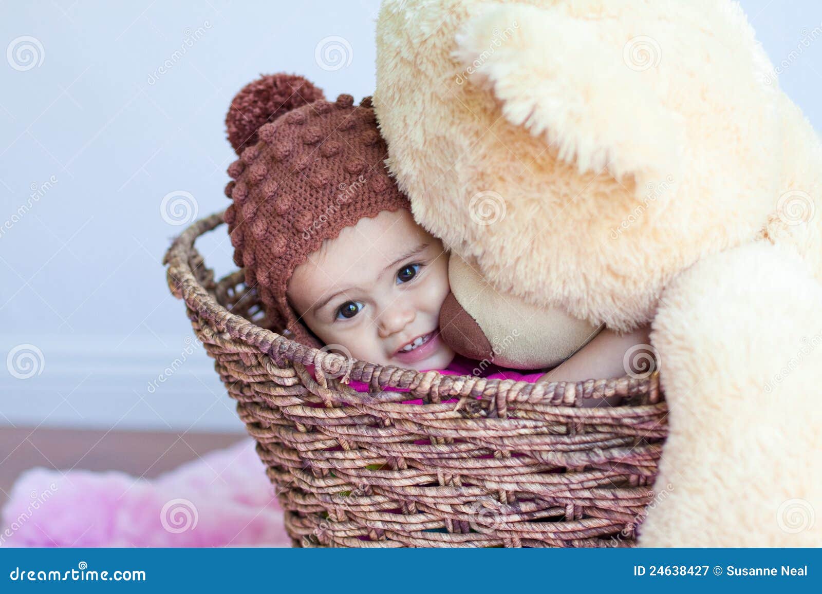 cute baby girl with teddy bear