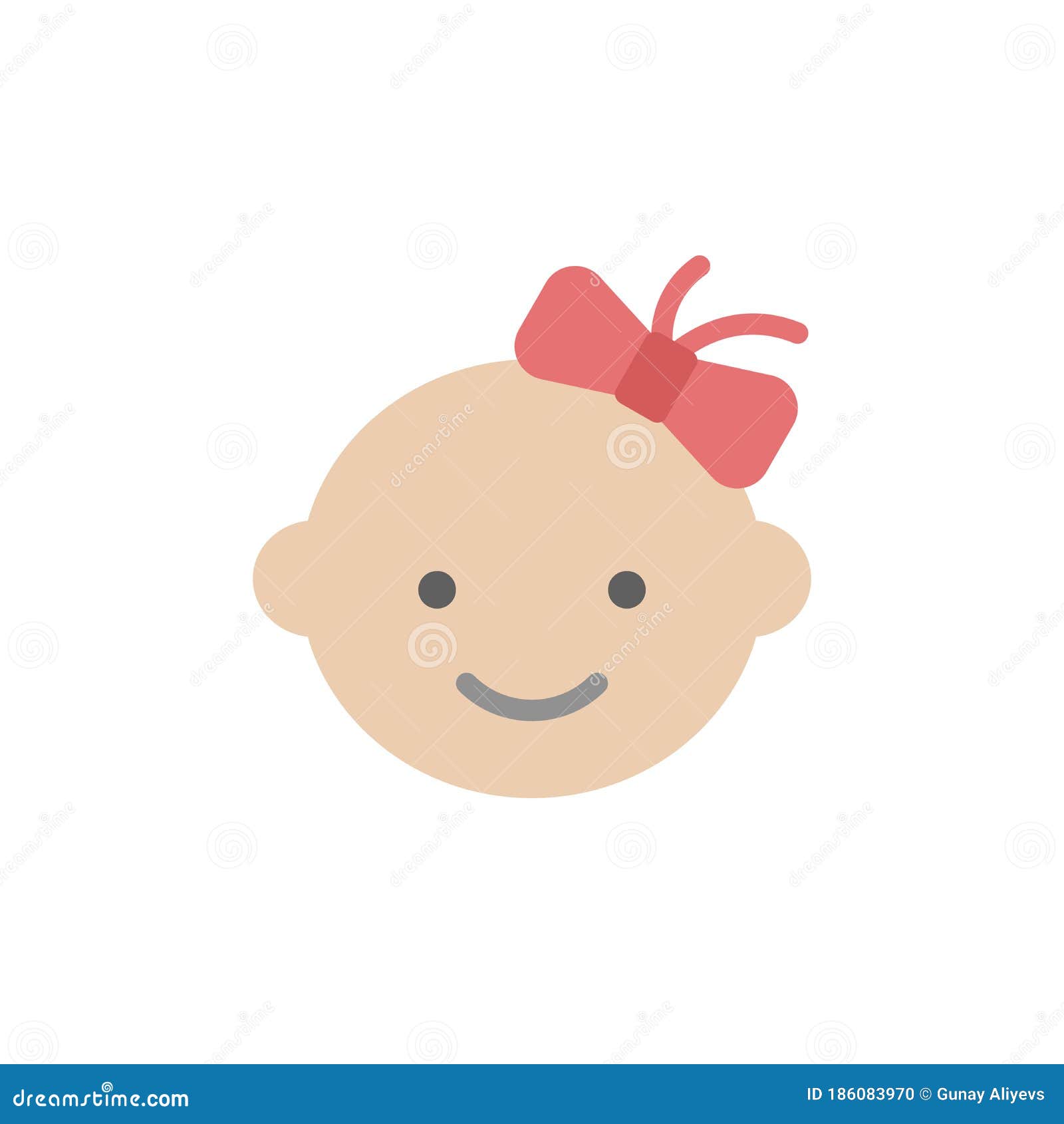 Baby Girl Icon. Simple Color Vector Elements of Children S Day