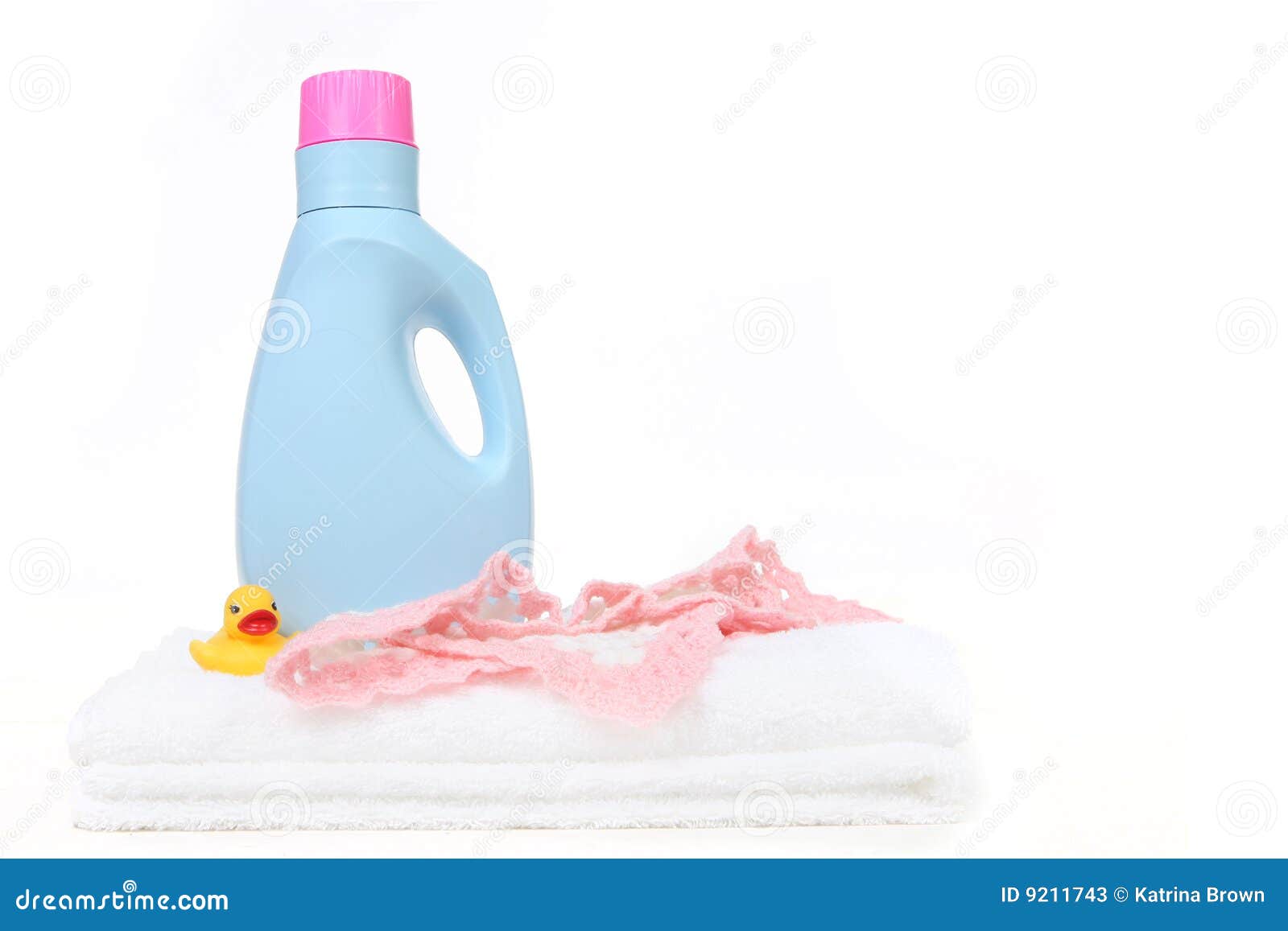 Baby Girl Laundry Items with Bottle of Detergent Stock Image Image of