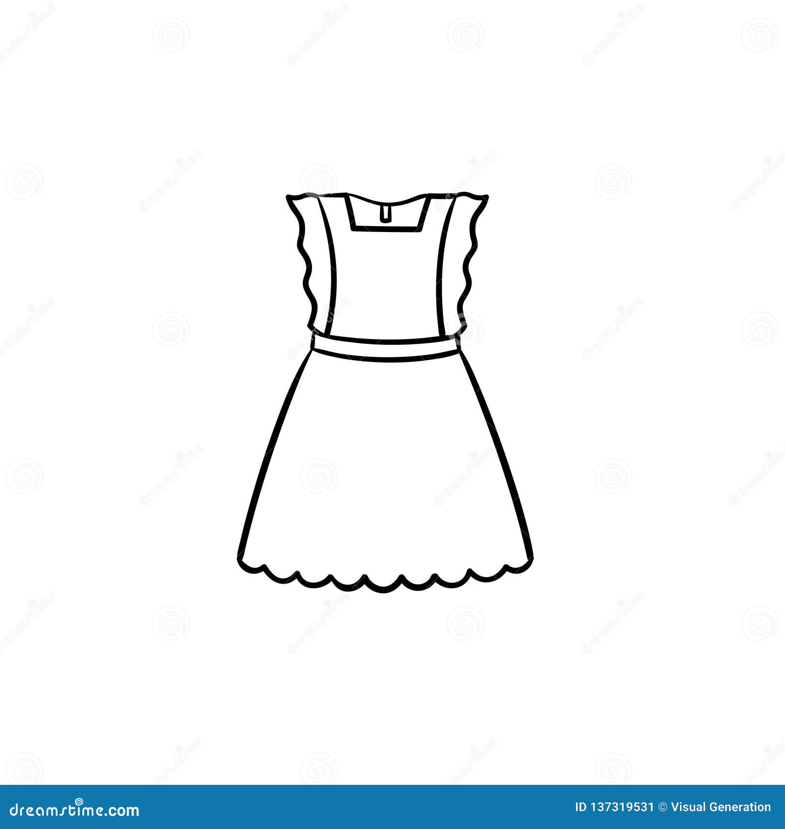 Baby Dress on Hanger. Clothes Sketch. Hand Drawn Logo for Store Stock  Vector - Illustration of monochrome, icon: 188401564