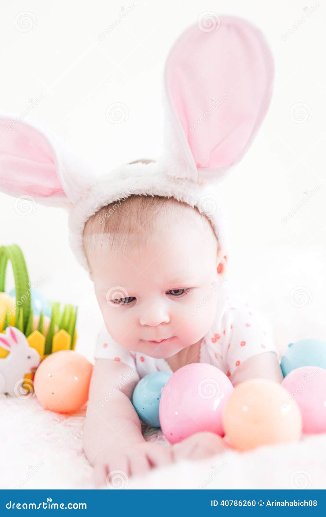 Baby girl stock photo. Image of easter, baby, spring 40786260