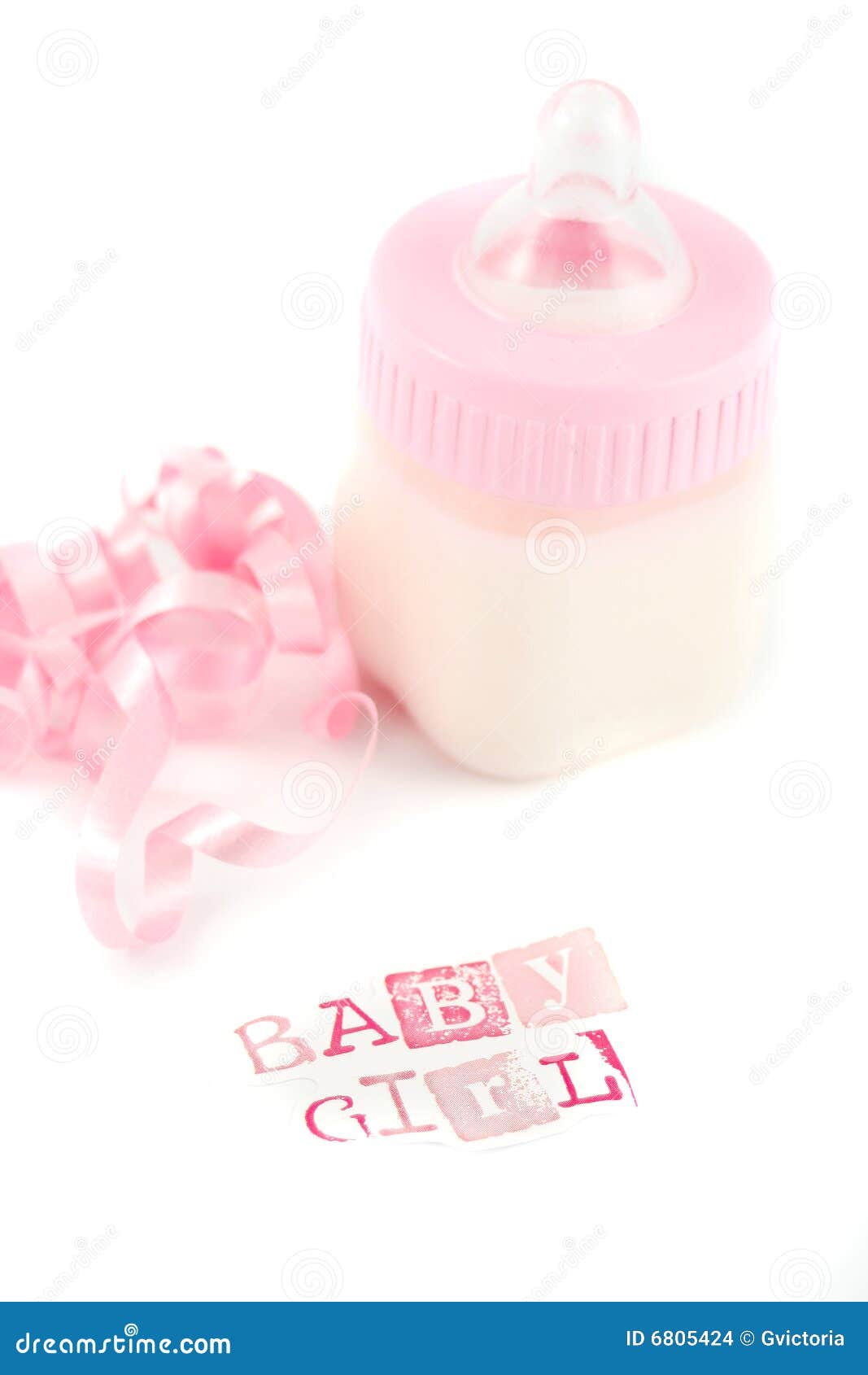 Baby girl milk bottle stock photo. Image of feed, soother 6805424