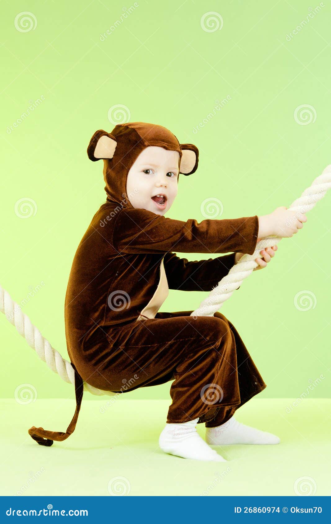 Baby Girl in Monkey Costume Stock Photo Image of playtime, beautiful