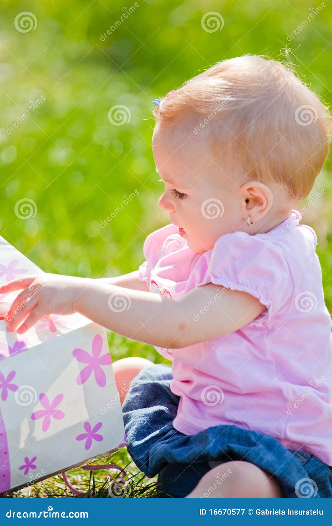 Baby girl outdoor stock image. Image of leisure, expression 16670577