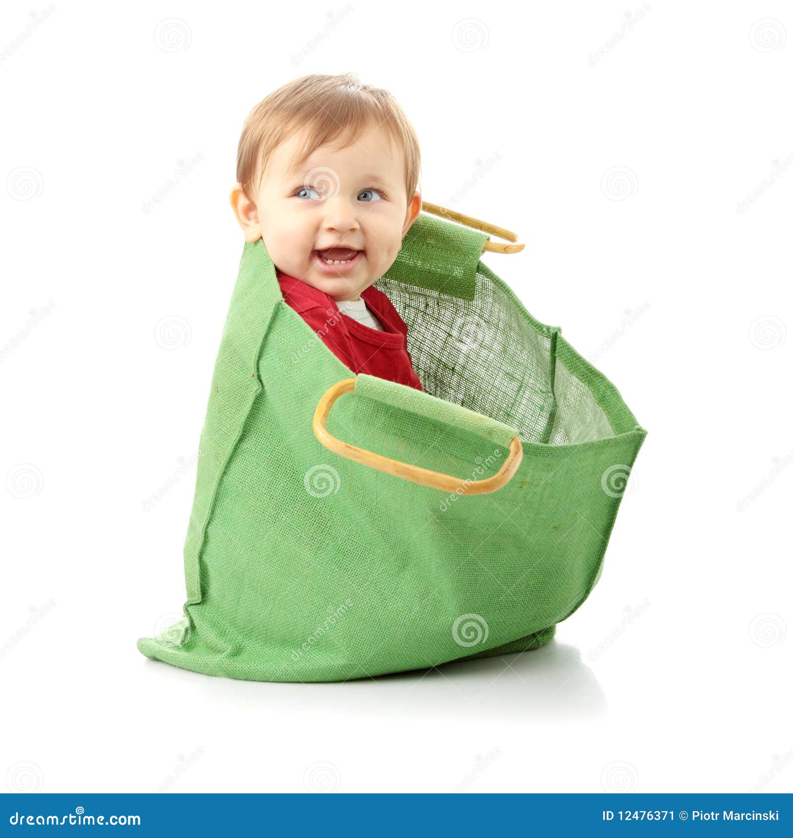 Baby Girl In Shopping Bag Stock Image  Image: 12476371