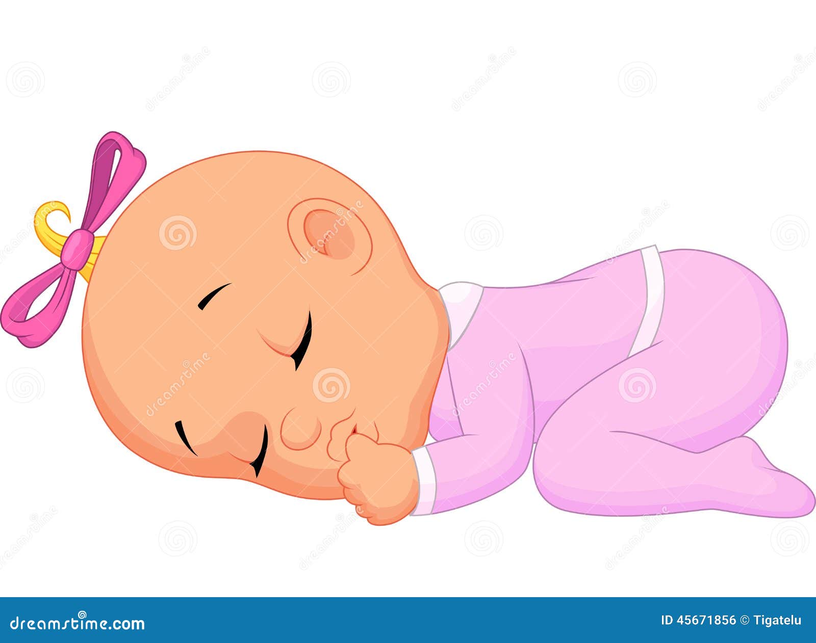 Baby girl sleeping stock vector. Illustration of character 45671856