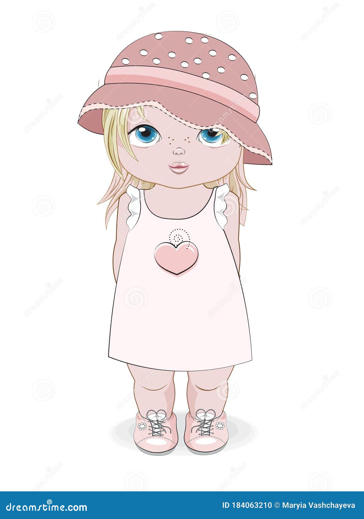 Baby girl in summer dress stock vector. Illustration of boots - 184063210 Baby girl in summer dress stock vector. Illustration of boots - 184063210