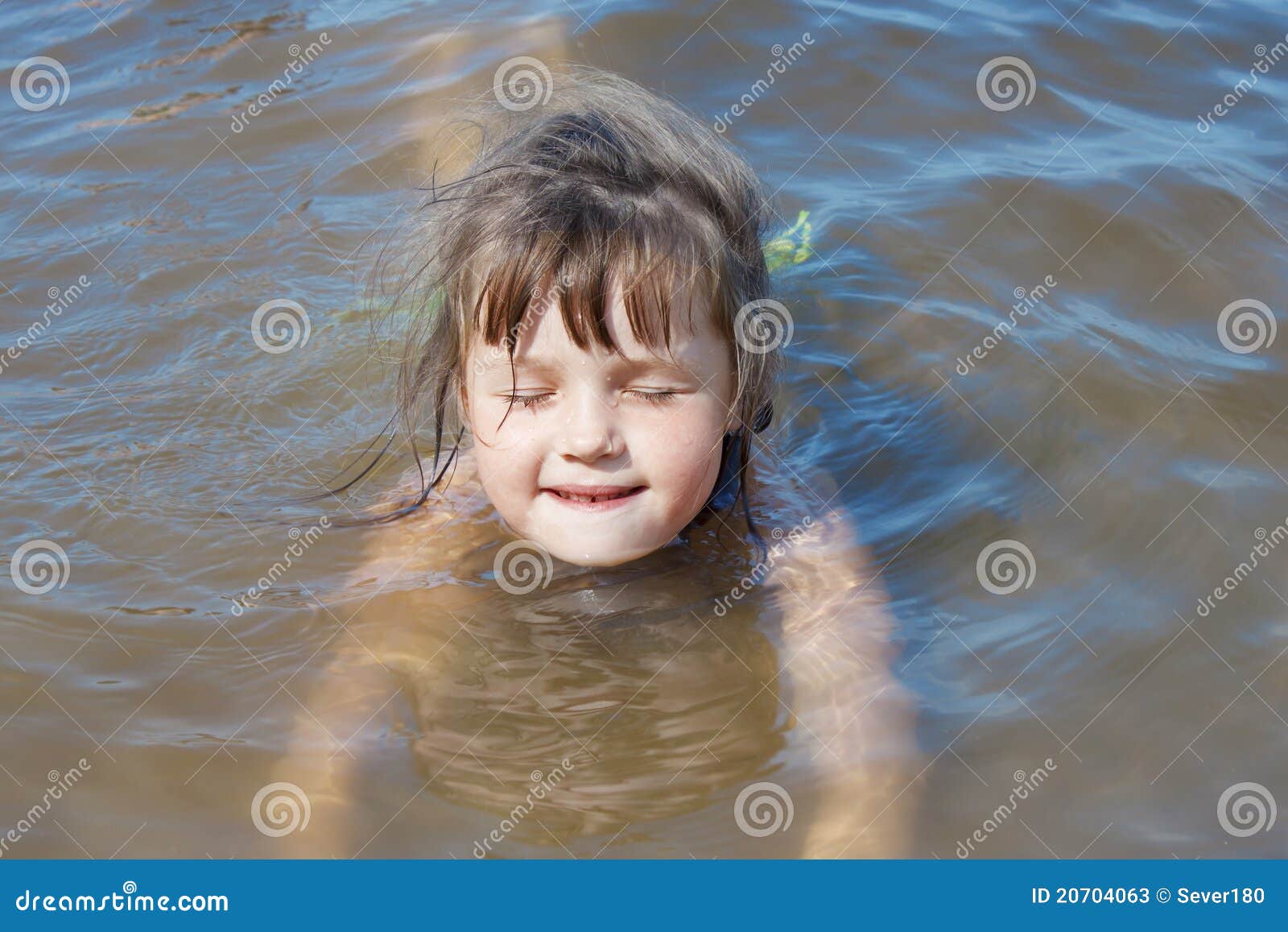 Baby Girl Swimming in the River Stock Image Image of heat, outdoors 20704063