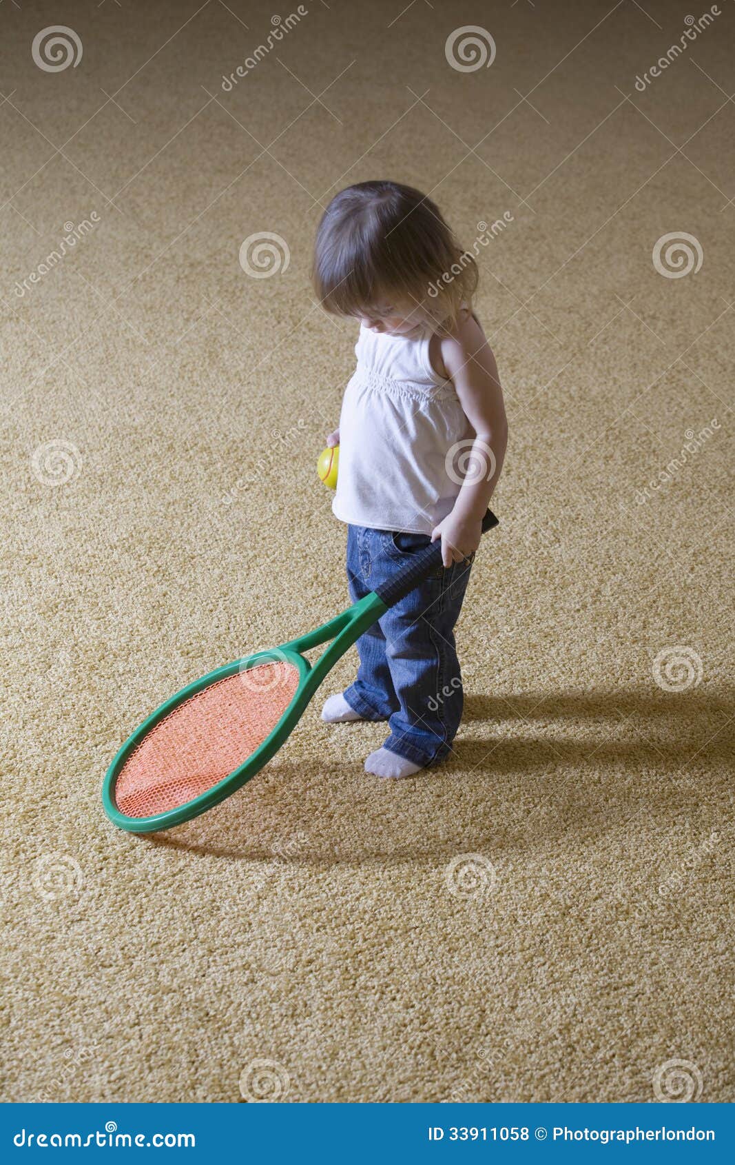 Baby Girl With Tennis Racket Stock Photo Image Of Baby Jeans Baby Girl With Tennis Racket Stock Photo Image Of Baby Jeans