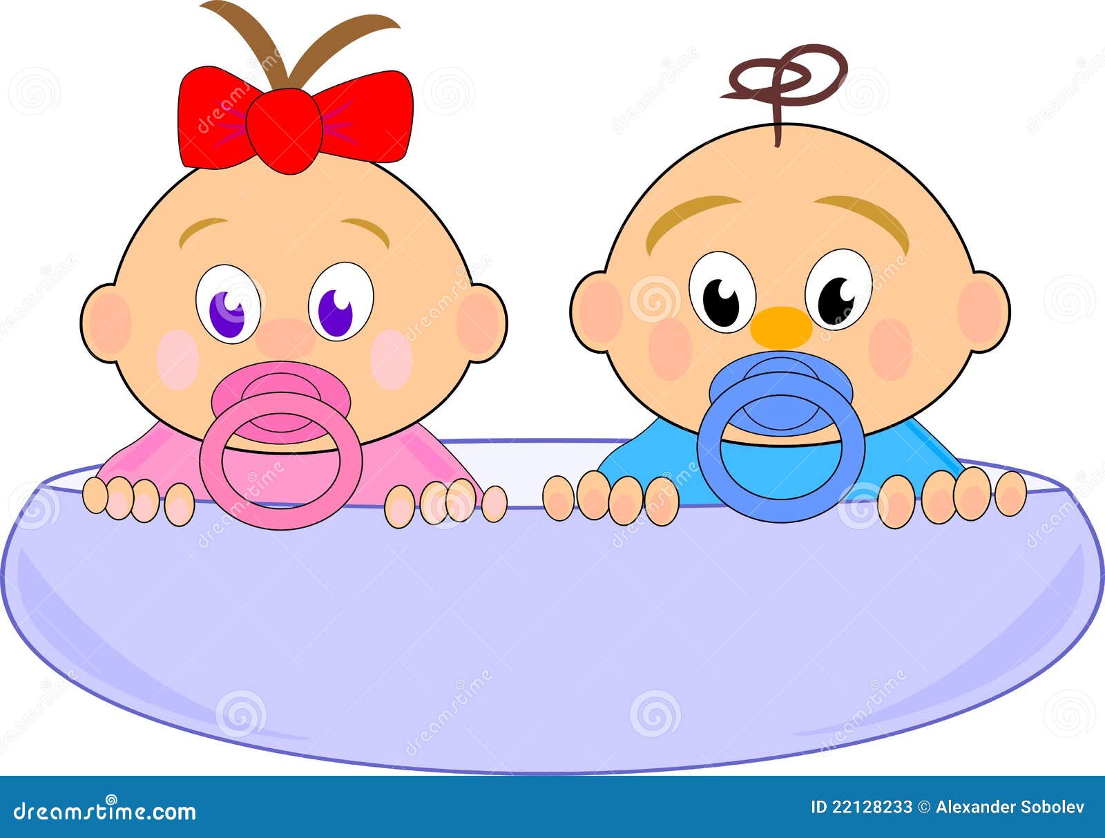Baby Girl (Thumbelina) with Red Bow and Boy Stock Vector - Illustration of  funny, ears: 22128233