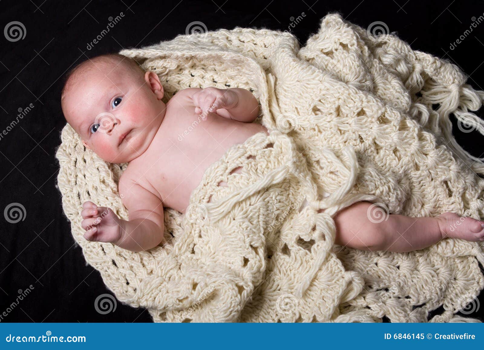 Baby Girl wrapped in Shawl stock image. Image of crochet 6846145