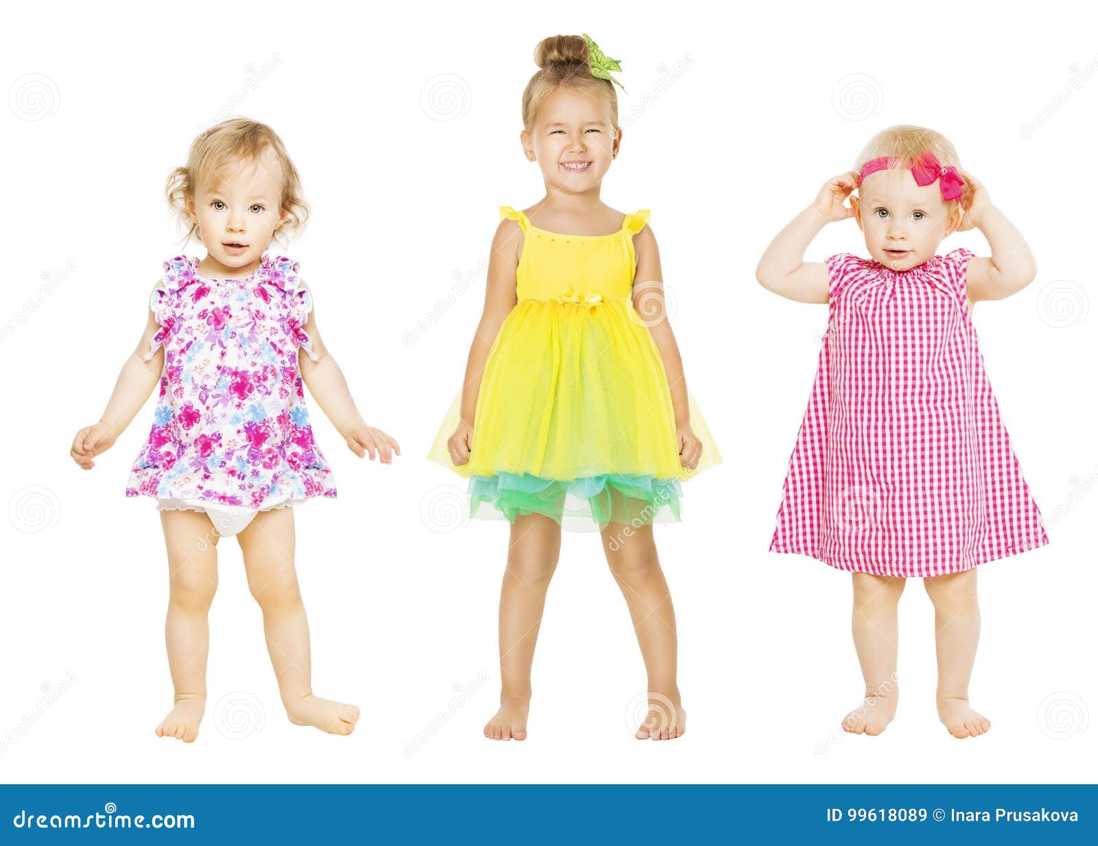 baby girls in dress, kids group, toddler children