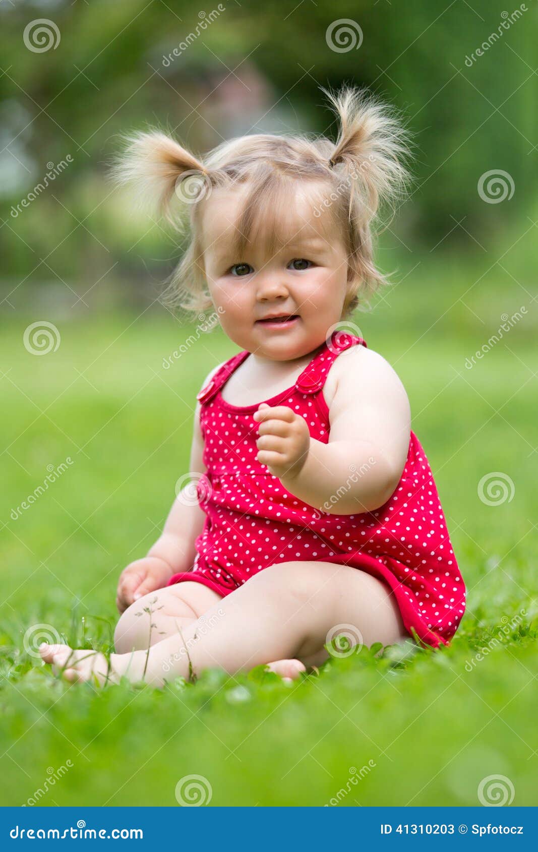 Baby on the grass stock image. Image of outside, grass - 41310203