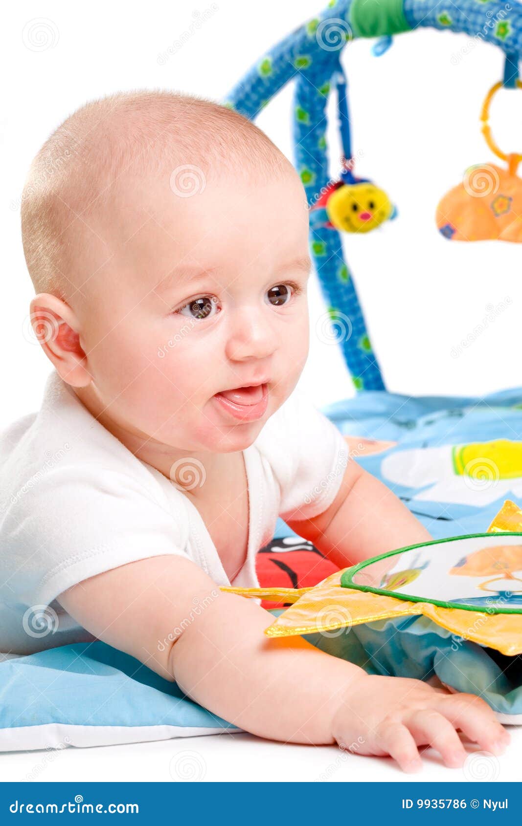 Baby gym isolated stock photo. Image of cuddly, adorable 9935786