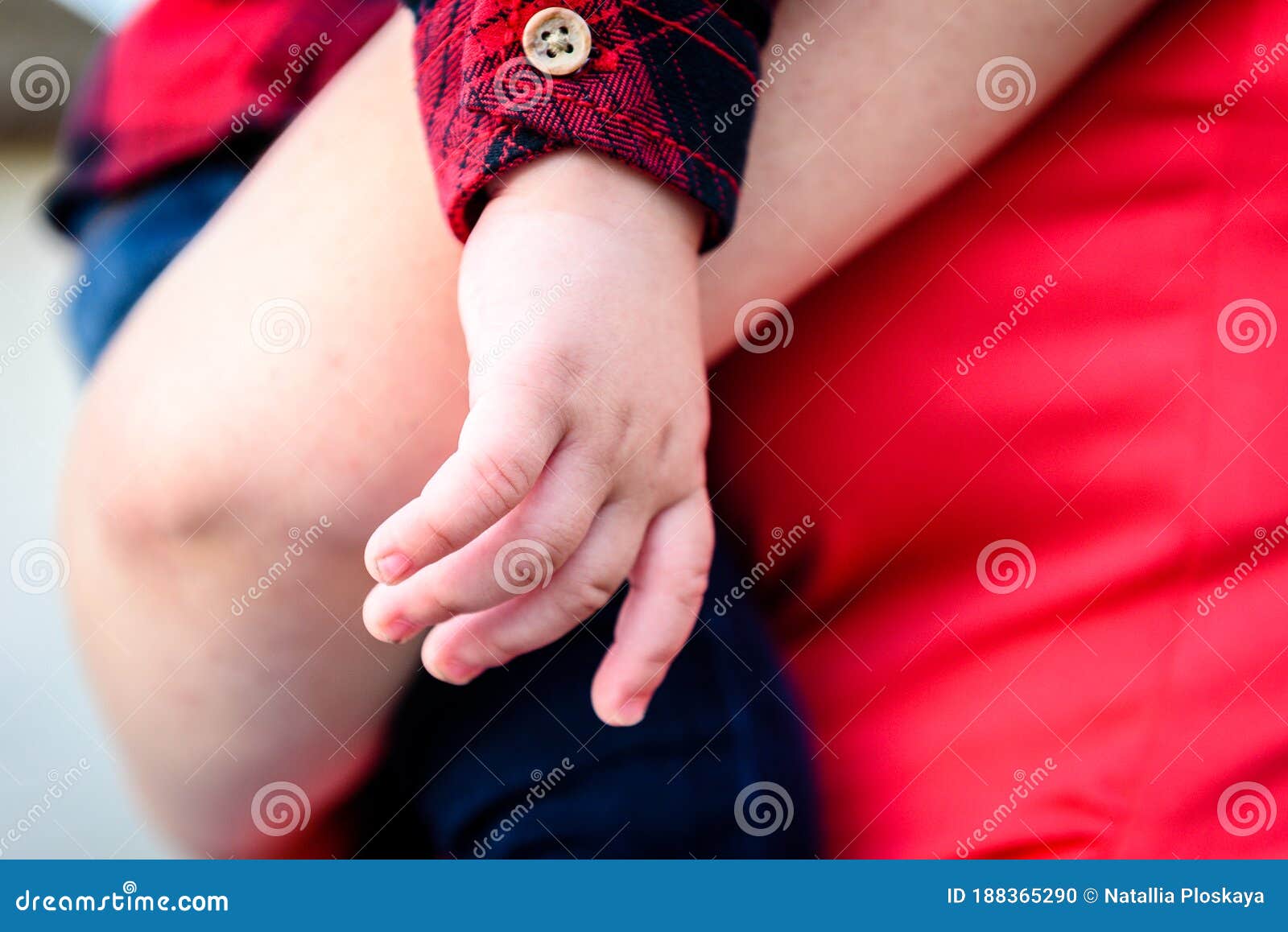 Baby Hand in Red Shirt Outside Stock Photo Image of white, cute