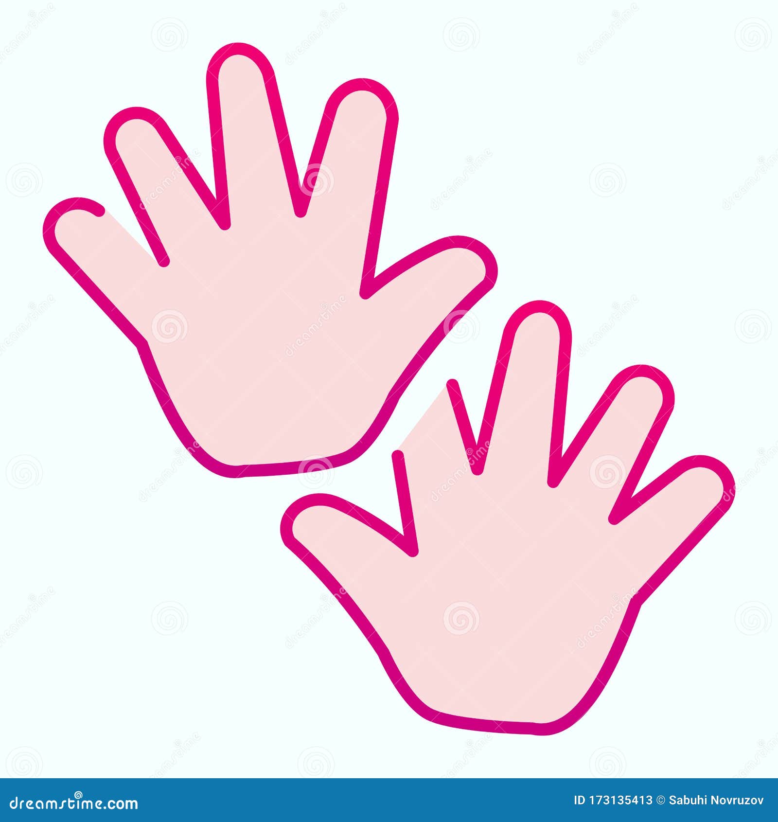 Download Baby Hands Print Flat Icon. Child Palms Imprint Vector ...