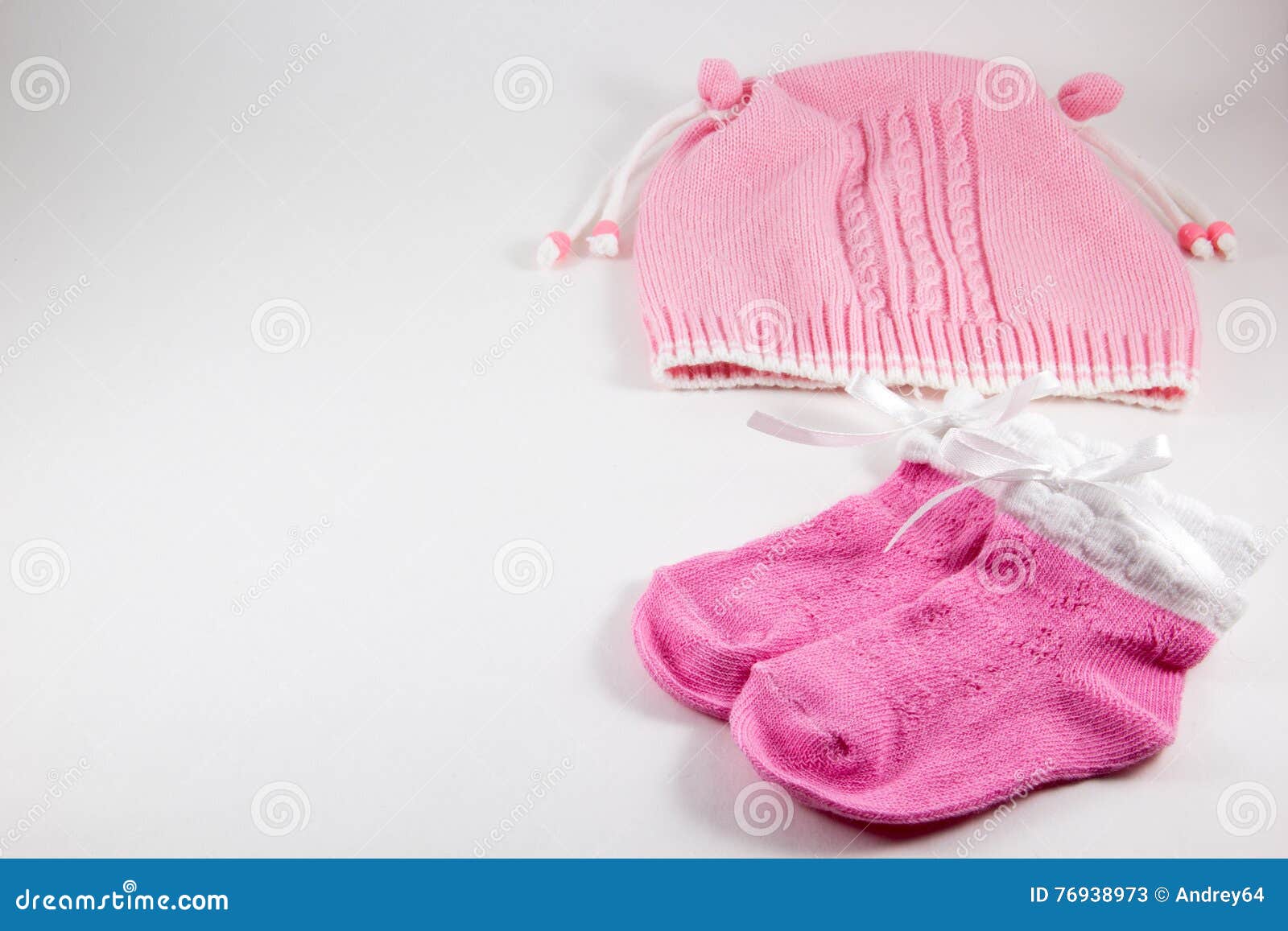 Baby Hat and Booties on a White Background Stock Image - Image of warm ...