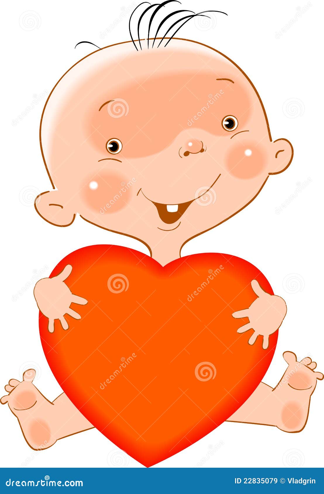 Baby with heart stock vector. Illustration of naive, isolated 22835079