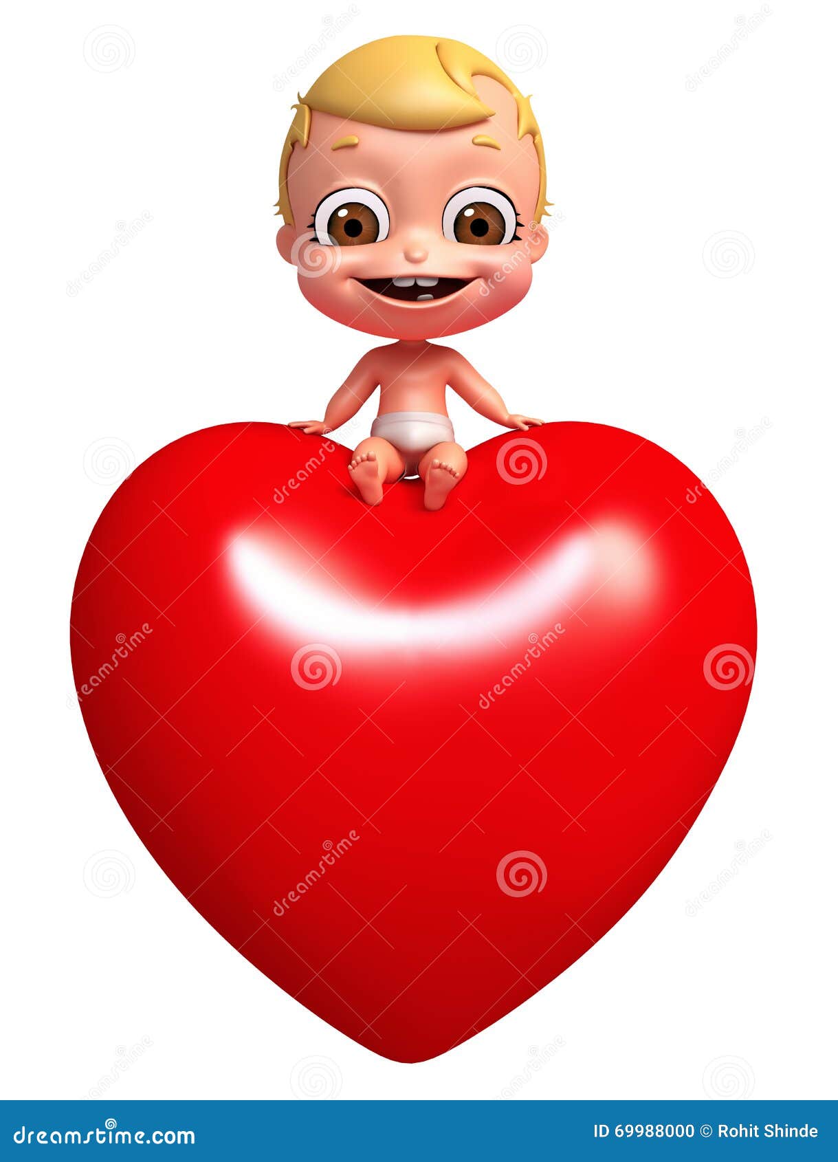 Baby with Heart stock illustration. Illustration of baby 69988000