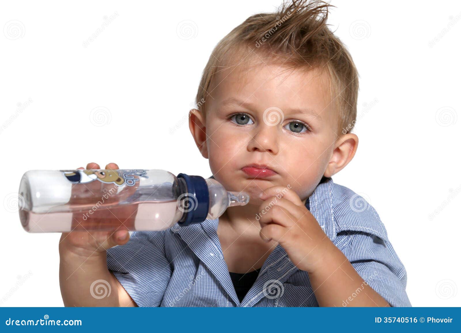 Baby with his bottle stock photo. Image of infant, pulling 35740516