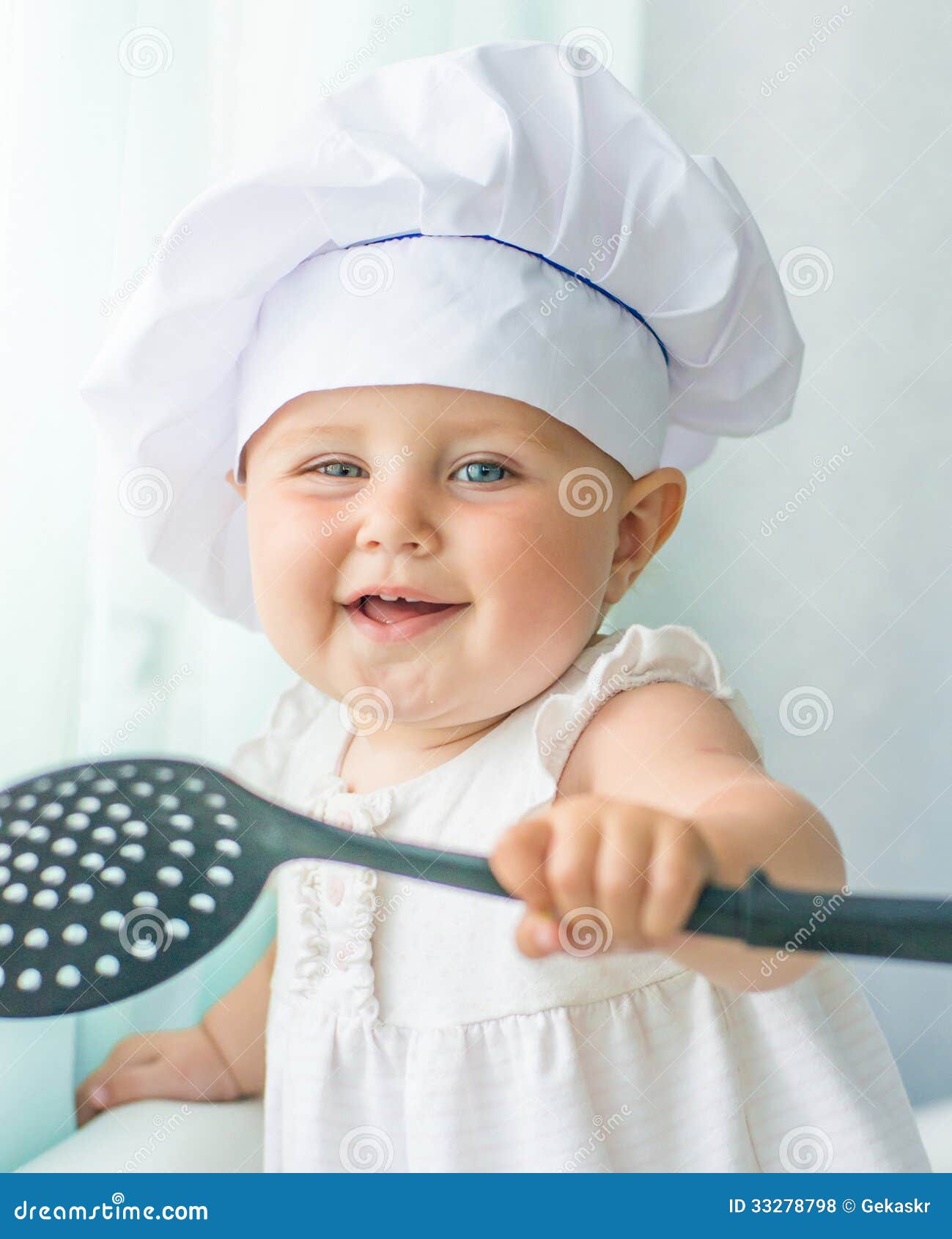 Baby in the Hood Chef with Kitchen Tool Stock Photo Image of adorable