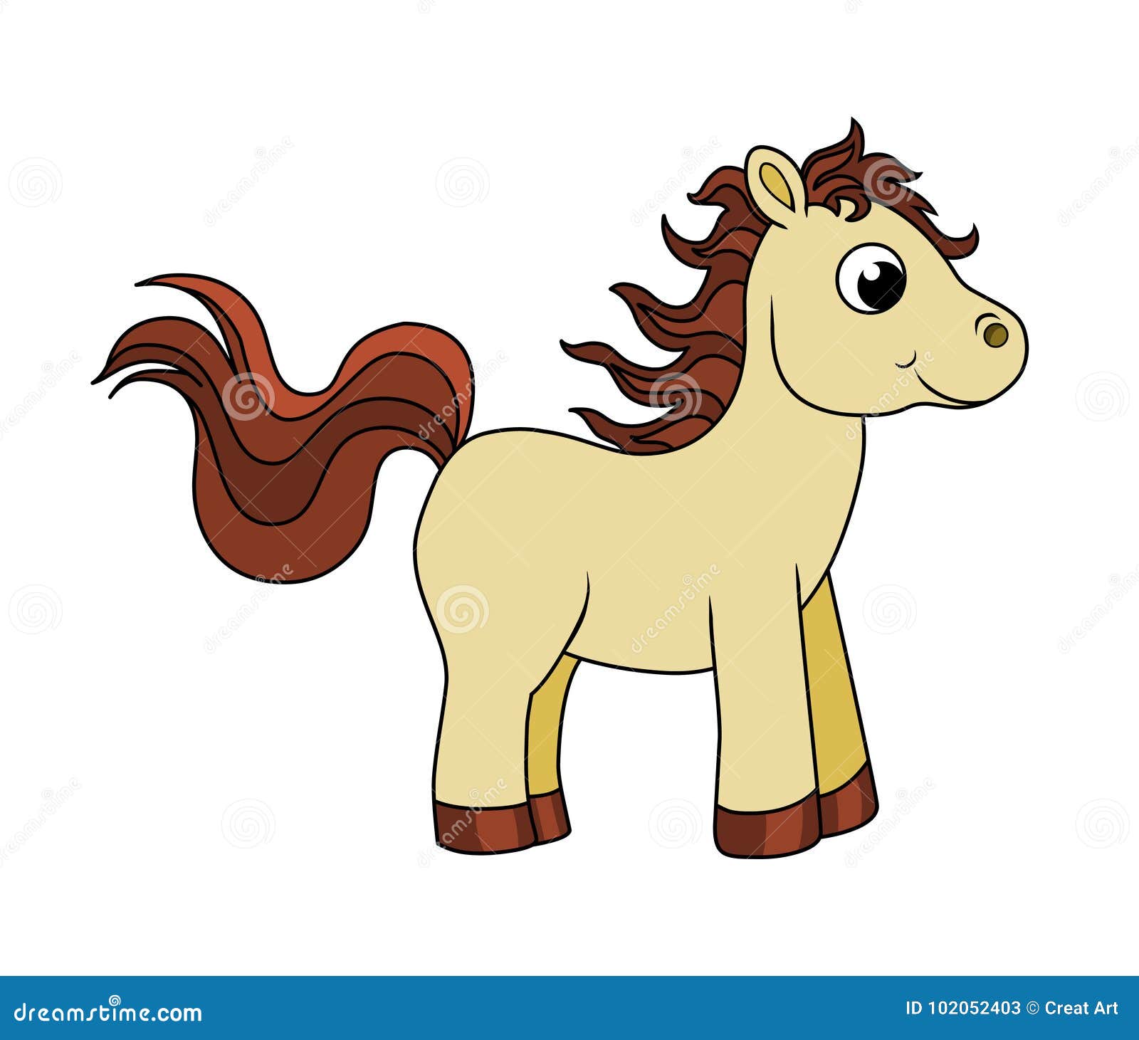 Baby horse stock vector. Illustration of baby, animals - 102052403