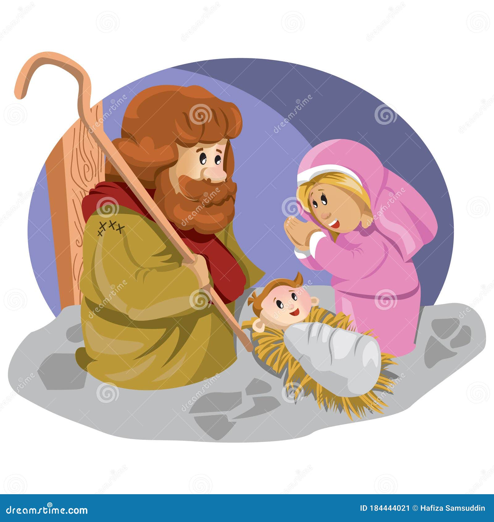 Baby Jesus in Manger. Vector Illustration Decorative Background Design ...