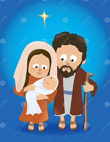 Baby Jesus with Mary and Joseph Stock Vector - Illustration of christ ...