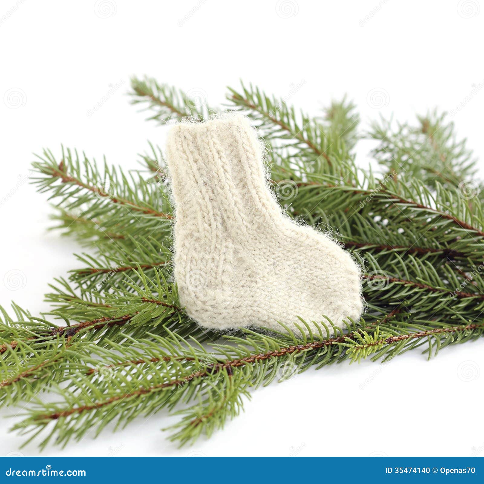 Baby knitted woolen sock stock photo. Image of needle 35474140