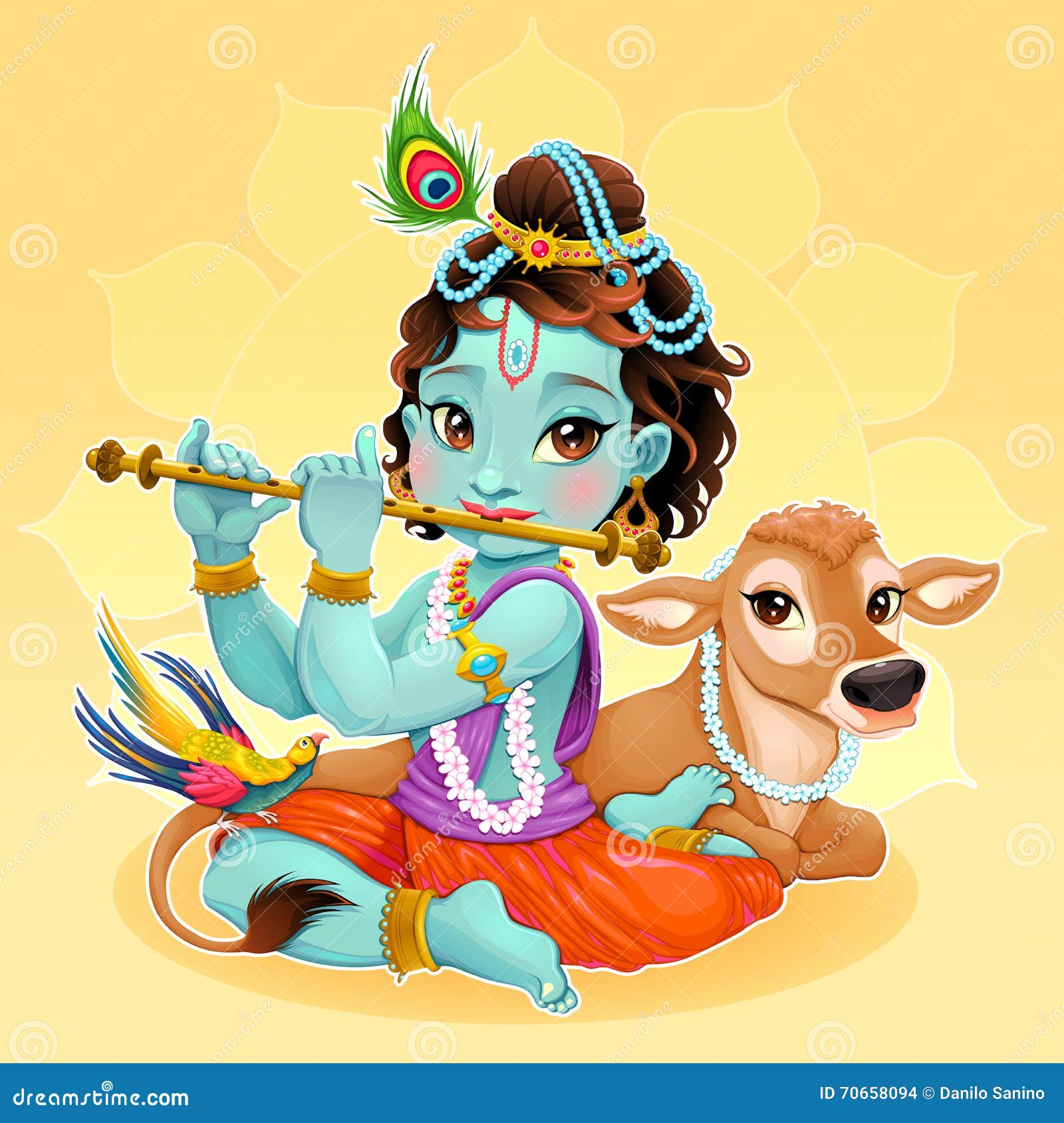 Cow Krishna Stock Illustrations – 166 Cow Krishna Stock ...