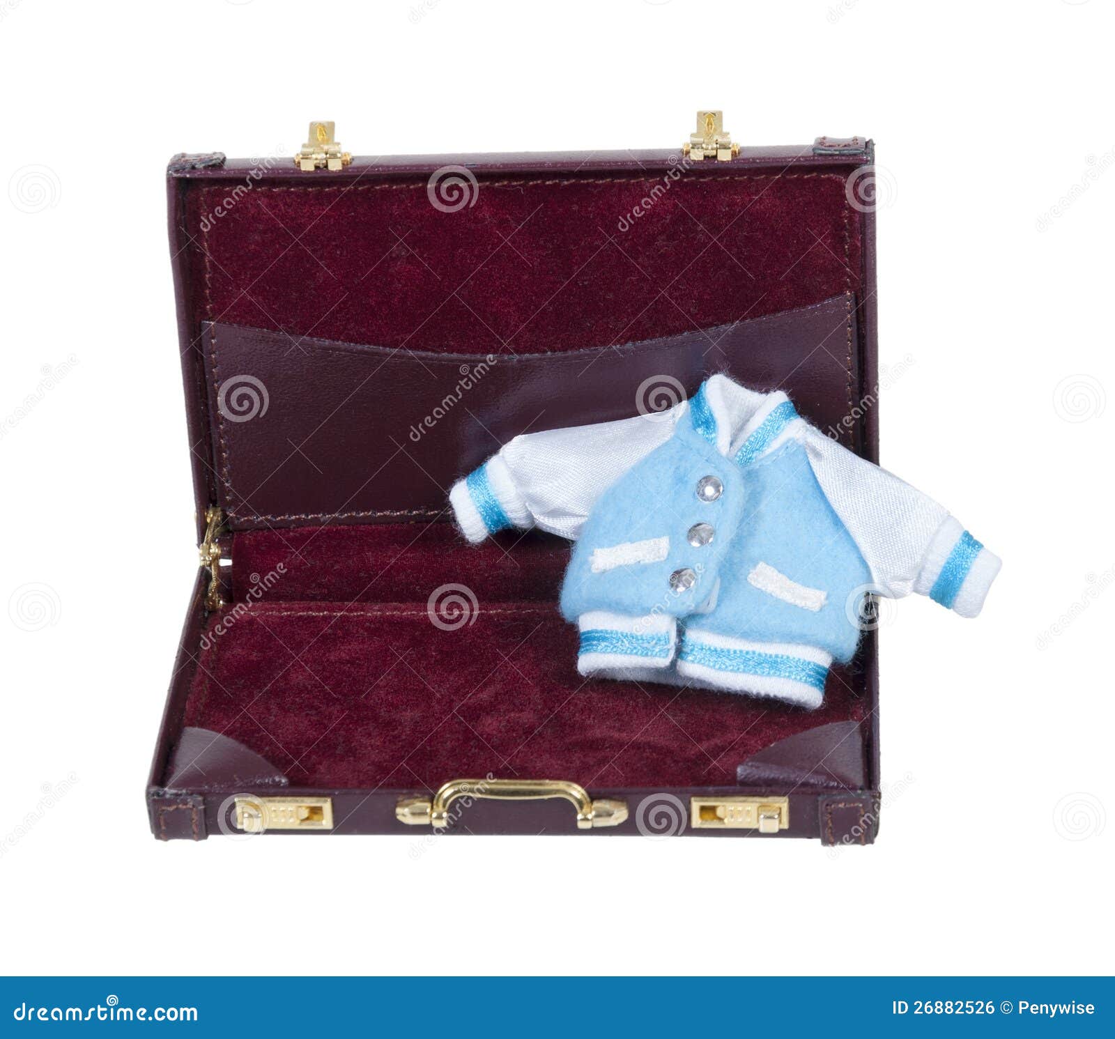Baby Letterman Jacket in Briefcase Stock Photo Image of briefcase, sport 26882526