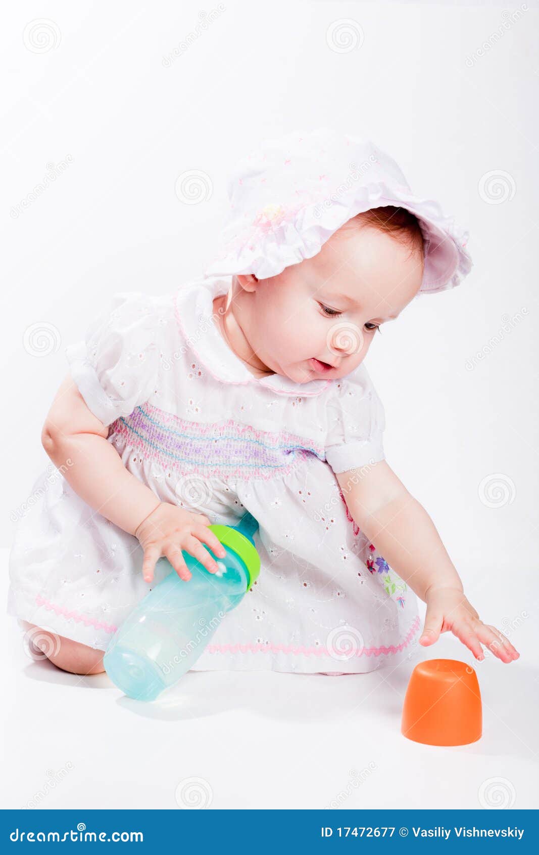 Baby, little girl stock image. Image of gaze, baby, gown - 17472677