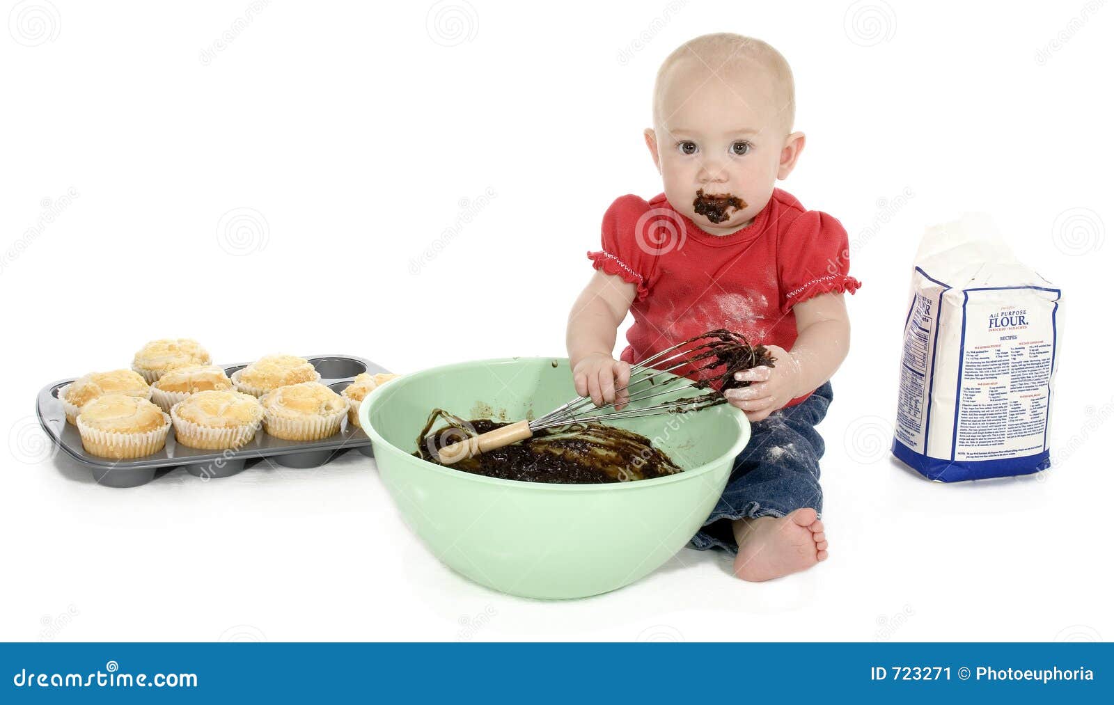 Baby Making Muffins stock image. Image of icing, close 723271