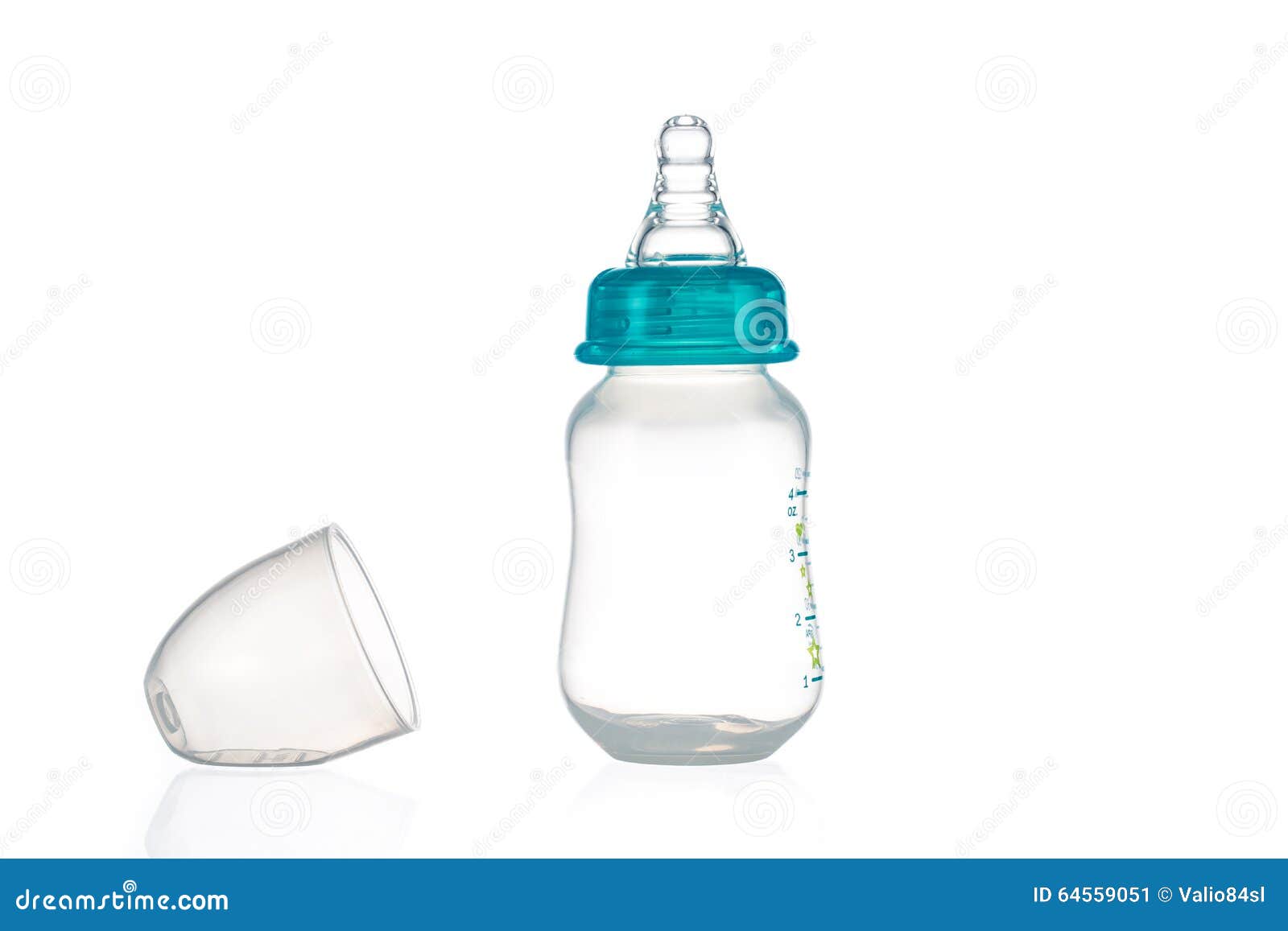 Isolated baby bottle with milk on white background