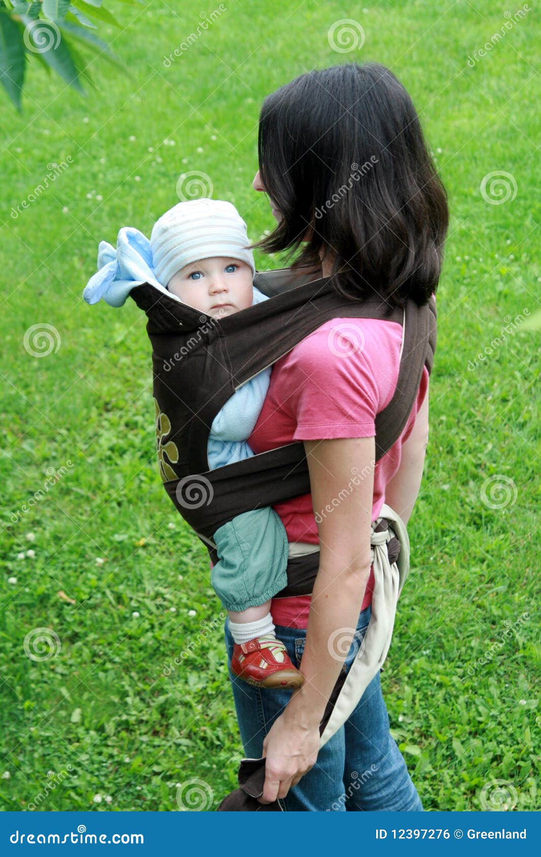 Baby with Mom in Baby Carrier Stock Photo Image of hold, holding