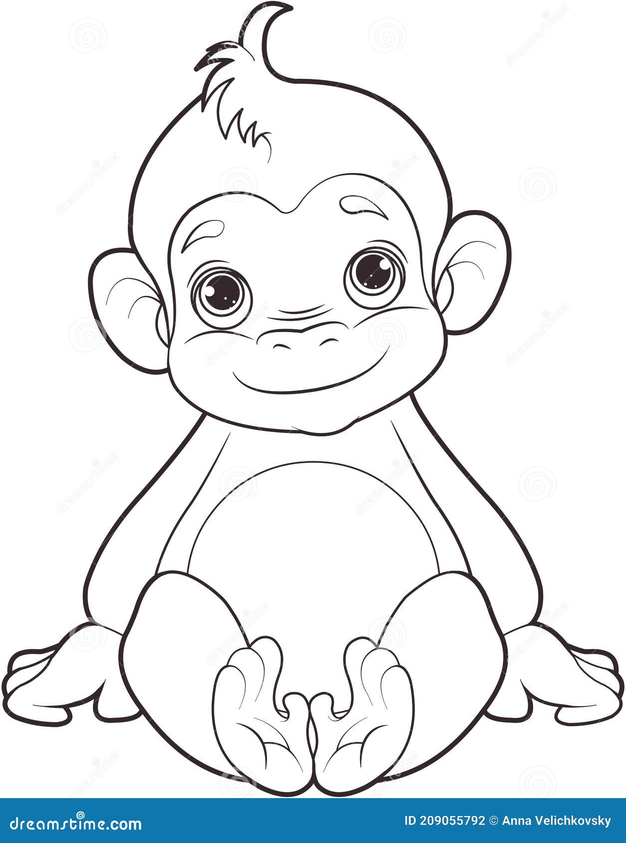 Baby monkey stock vector. Illustration of cheerful, monkey   20