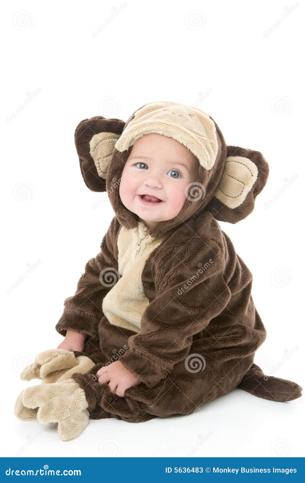 Baby in monkey costume stock image. Image of costume, innocent 5636483