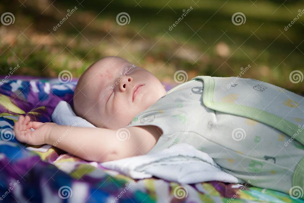 Baby Napping Outdoors stock photo Image of baby happy 58364616
